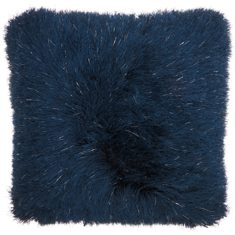 Fringed Throw Pillow, Navy, 20" x 20"