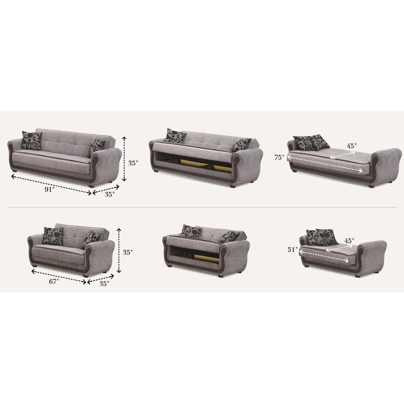 Soejima Upholstered 51'' Sleeper Sofa