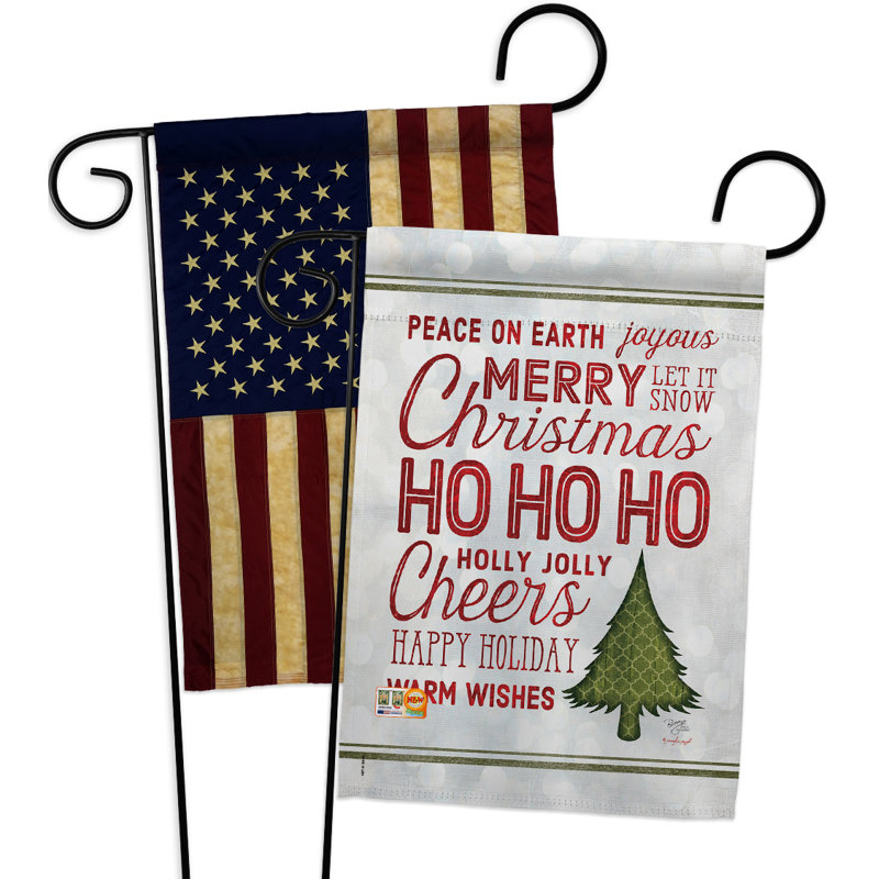 Ensemble de 2 pièces de vœux de noël impressions de polyester décoratif à 2 côtés 19 po x 13 po