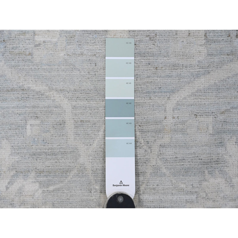 Tapis gris en laine noué à la main 12 pi x 12 pi 4 po 12 pi x 15 pi 4 po Cedab3ad49cac439798438947B67FA878