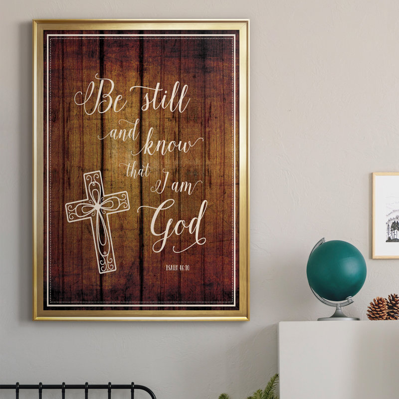 «Be Still», art textuel sur toile, Or, H 30,5 po x l 42,5 po x P 1,5 po