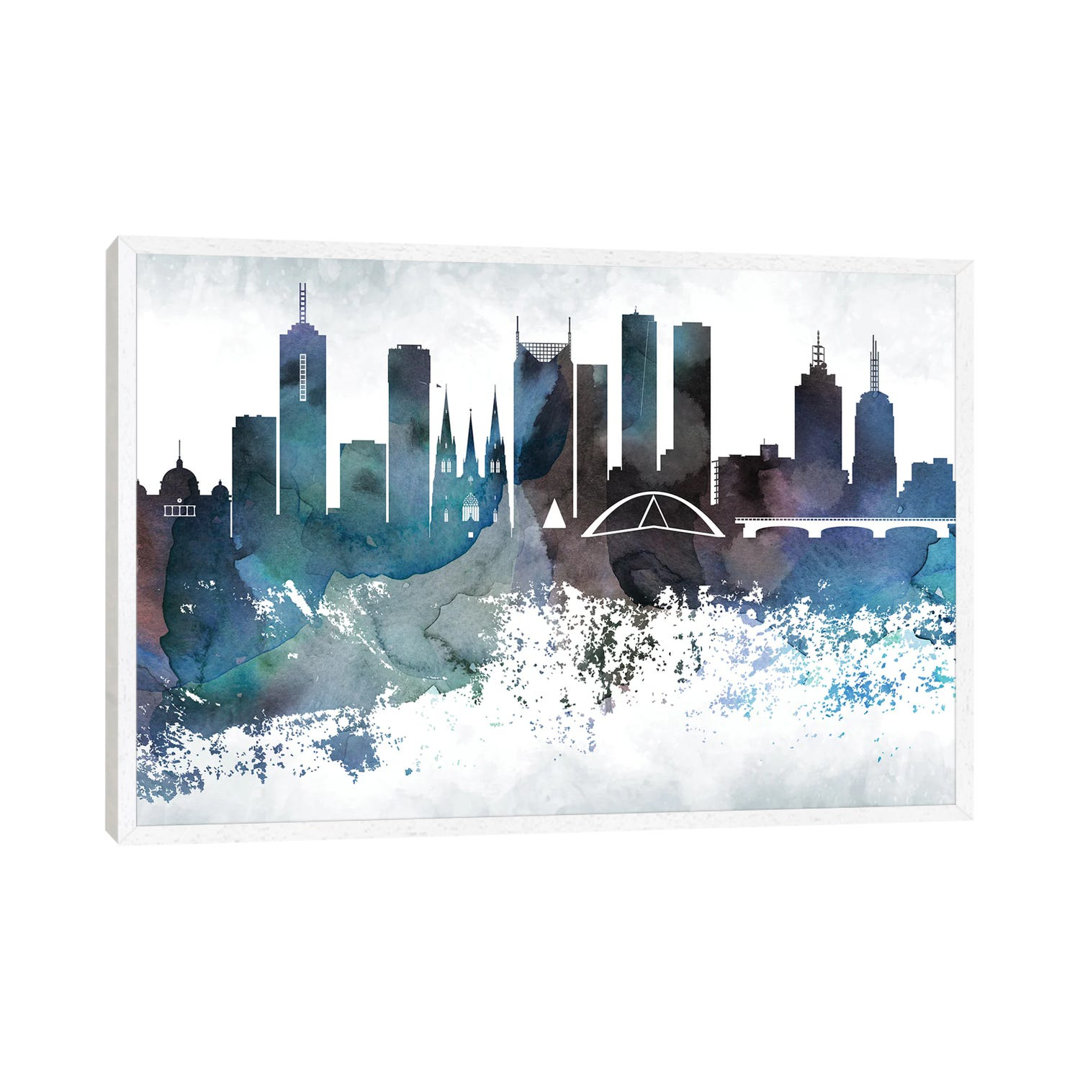 Melbourne Bluish Skylines by WallDecorAddict - Gallery-Wrapped Canvas Giclée on Canvas