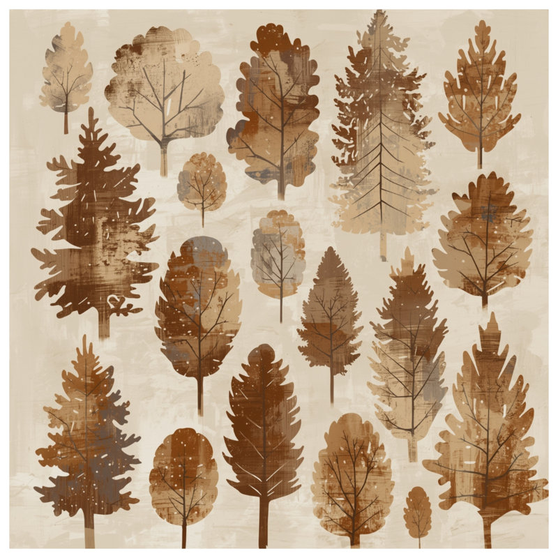 Tapis de bain Rustic Tree Silhouettes, L 24 po x L 17 po