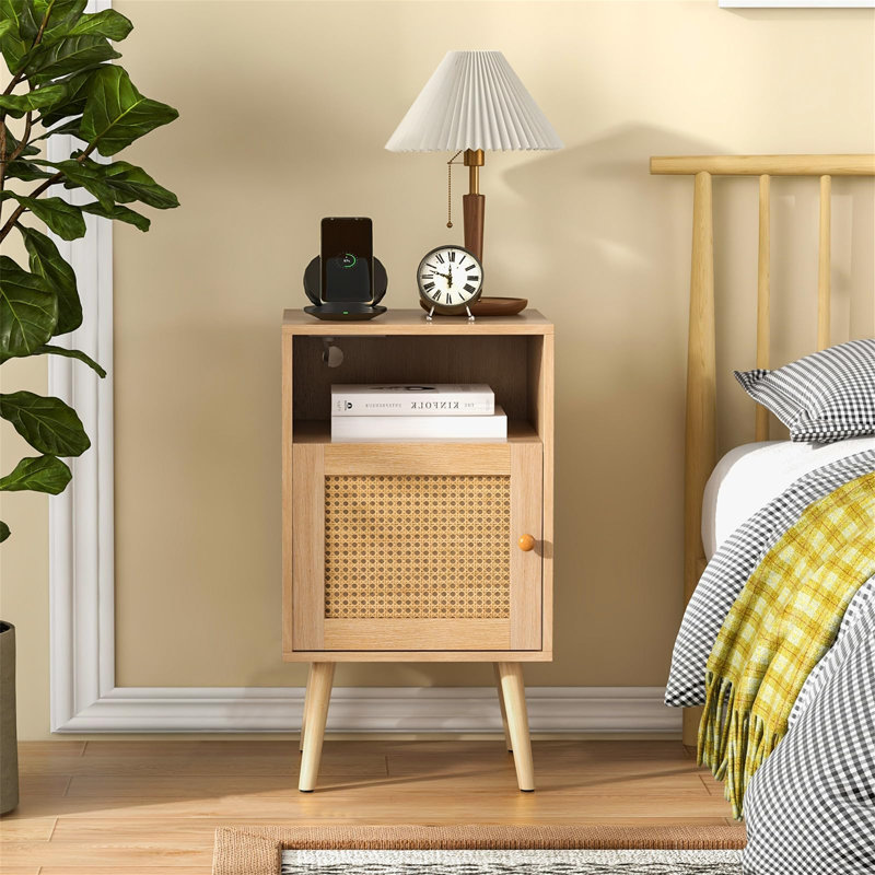40cm W Manufactured Wood Bedside Table
