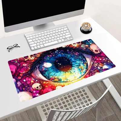 Tapis de souris Yeux Crâne, tapis de bureau étendu, décor de bureau pour les fêtes, 30 x 70 cm