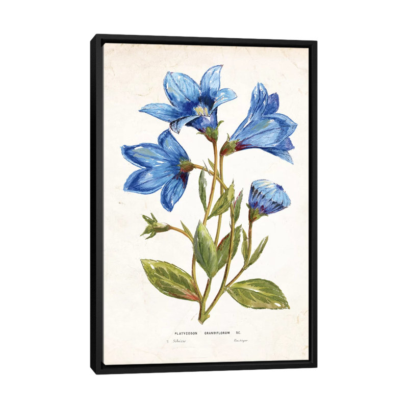 « blue impression », impression sur toile, H 26 po x l 18 po x P 1,5 po, Toile avec cadre noir, Pas de tapis