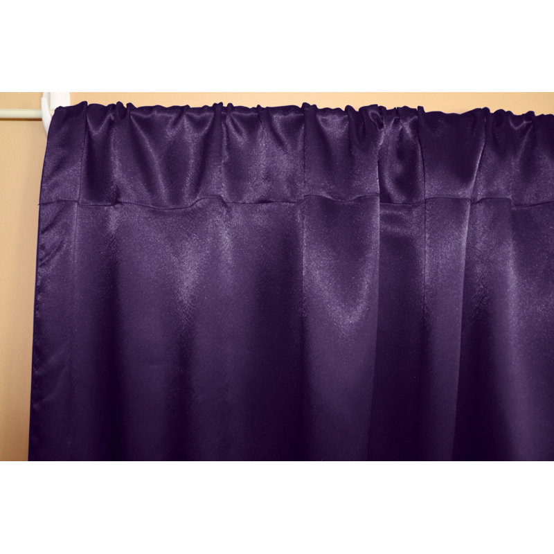 Panneau de rideau semi-transparent en polyester Dafni, L 58 po x L 120 po, Prune