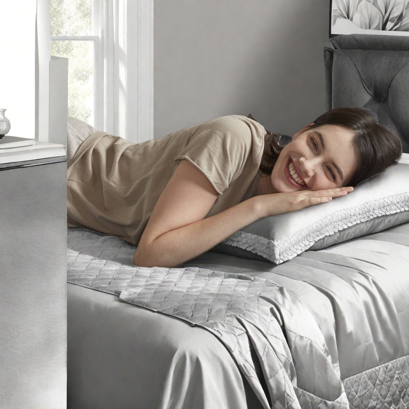 Ensembles de literie pour très grand lit luxueux, polyester tissé à rayures neutres, style minimaliste pour la maison