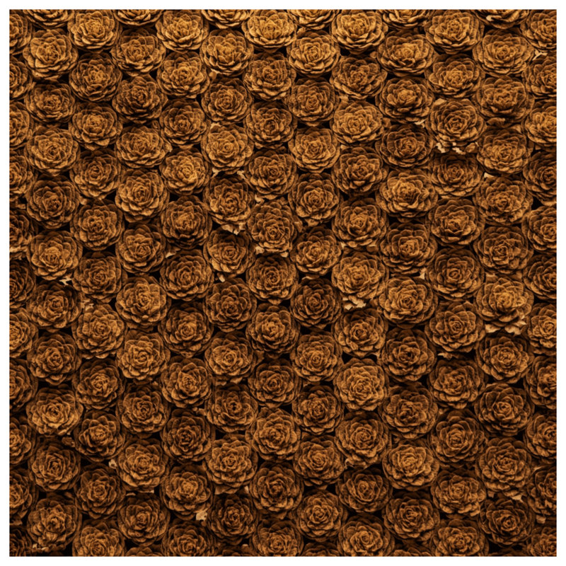 Édredon brun à motif floral rose, Simple extra long