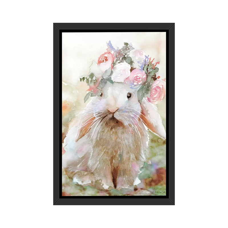 Bunny Sophia - reproduction d'art, Toile avec cadre noir, H 60 po x l 40po x P 1,5 po