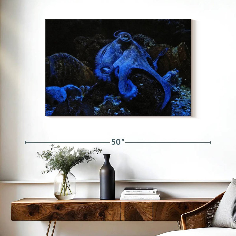 Brampt Stoic Blue Octopus, 26" H x 39" W
