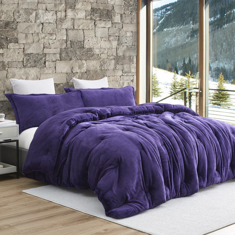 Thickest Comas Inducer Thicker Than Thick Oversized Comforter Set, Purple, King Comforter + 2 King Shams