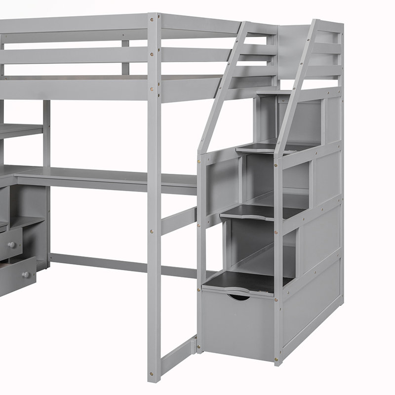 Hayzlie Kids Full Bunk Bed, Gray