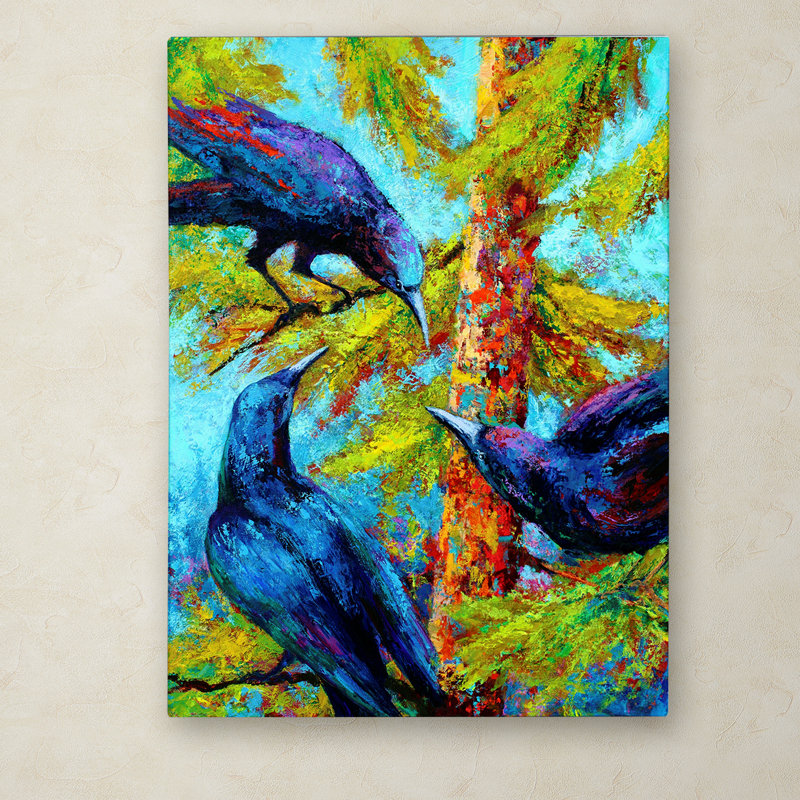 Kucera 'Crows 2' Print on Wrapped Canvas, 24" H x 18" W