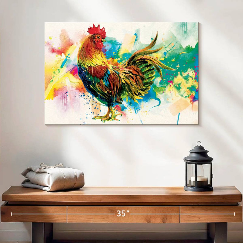 Chickens and Roosters Rooster, reproduction d'art sur toile, H 16 po x l 24 po x P 1,25 po
