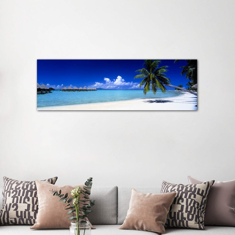 Bora Bora South Pacific - reproduction de photo sur toile, H 20 po x l 60 po x P 1,5 po, Toile tendue, Pas de tapis