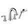 Swing C Double Handle Deck Mounted Roman Tub Faucet Trim with Diverter and Handheld Shower