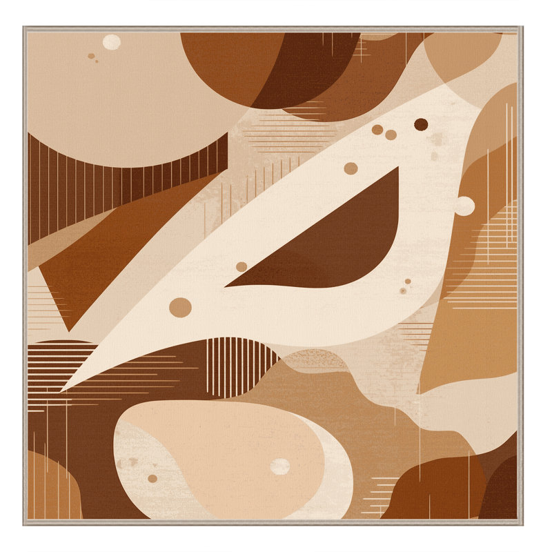 Machine Washable Arverne Modern Abstract Rug in Beige – Beige Binding, 8' Square