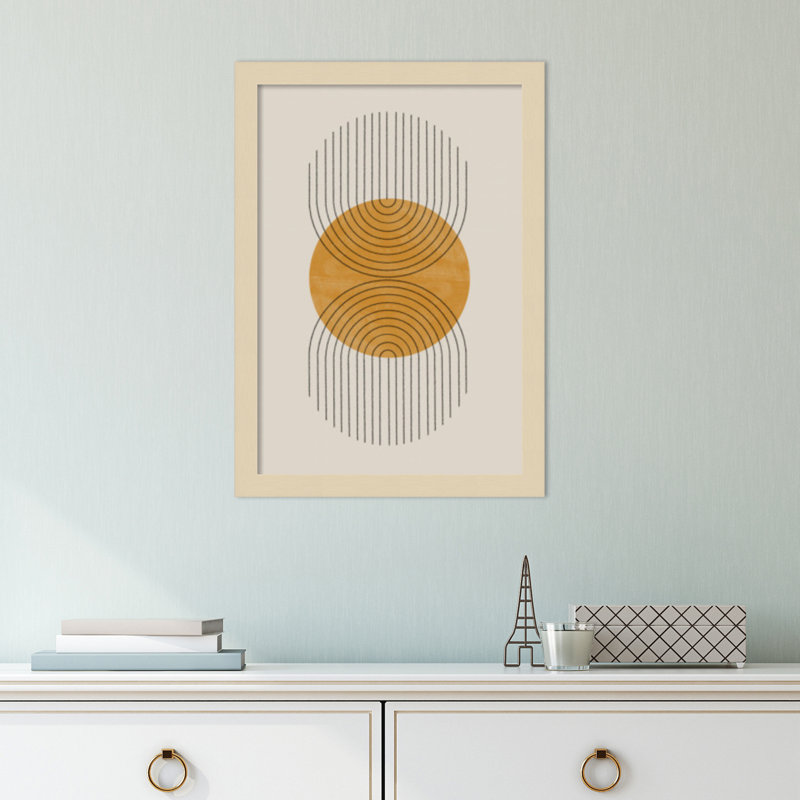 Perfect Point Yellow by The MIUUS STUDIO, Brown Framed, 17" H x 12" W x 1" D