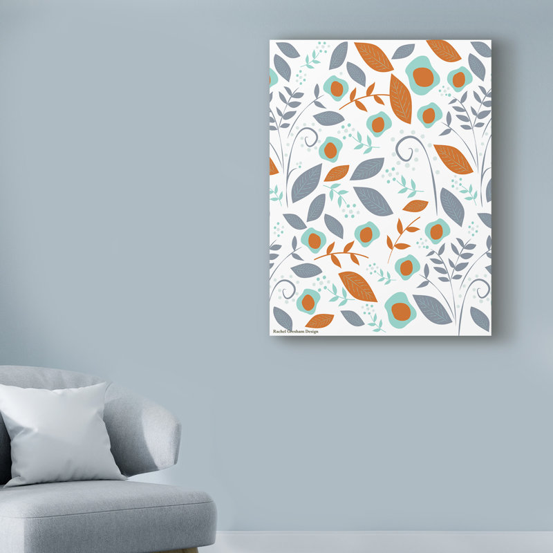 « automne floral pattern », art sur toile, H 19 po x l 14 po x P 2 po