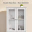 Garde-manger autoportant avec portes en verre, 2 tiroirs et 2 armoires de rangement pour la cuisine ou le salon