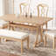 Ensemble de table de salle à manger à tréteaux 6 pièces avec chaises rembourrées et banc de salle à manger Retro-1686773311-1686773309