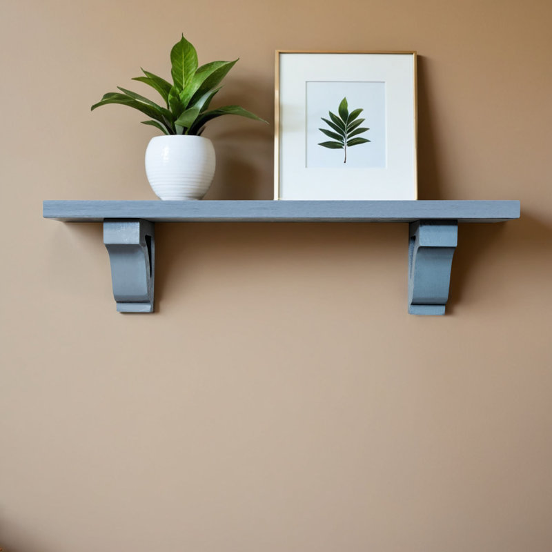 Rayne Shelves/W Corbels, 6" H x 34" W x 4.5" D, Blue