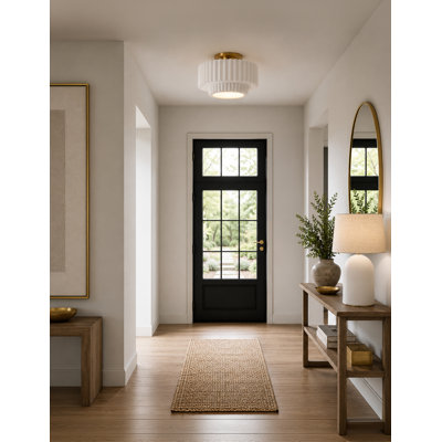 Single Light Ceramic LED Semi Flush Mount