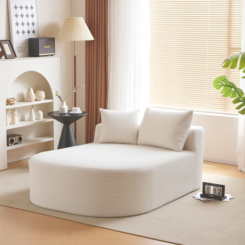 Canapé à compression 67,5 po surdimensionné en velours côtelé, Beige