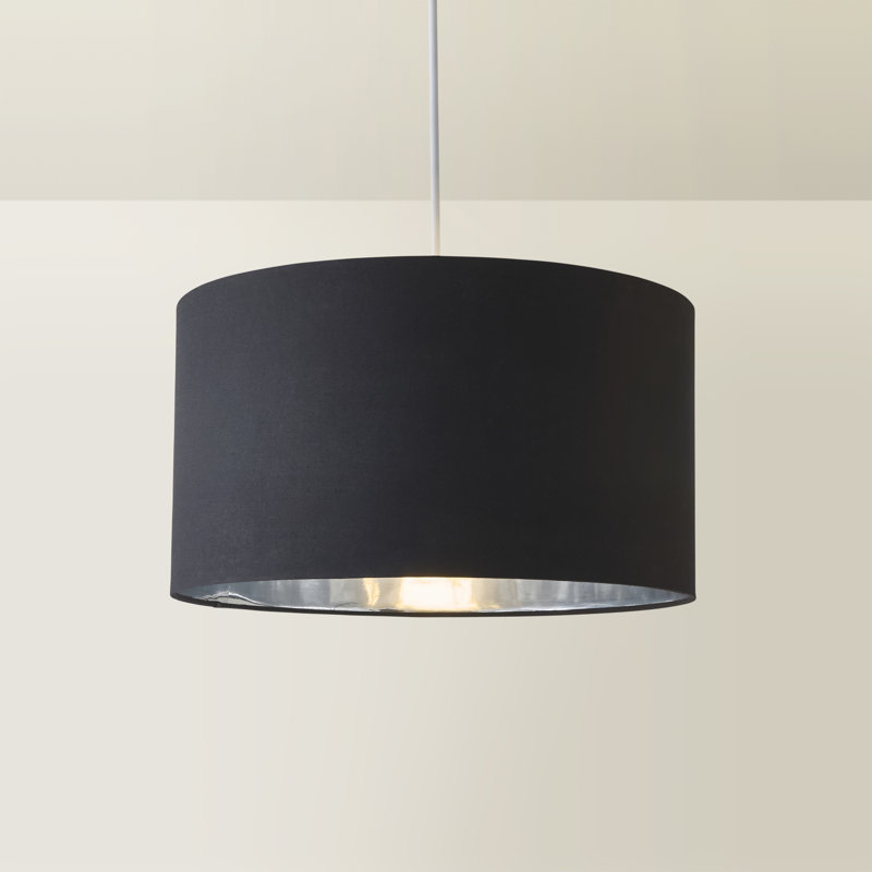 Takishia Linen Blend Lamp Shade in Black, 25cm H  x 45cm W  x 45cm D