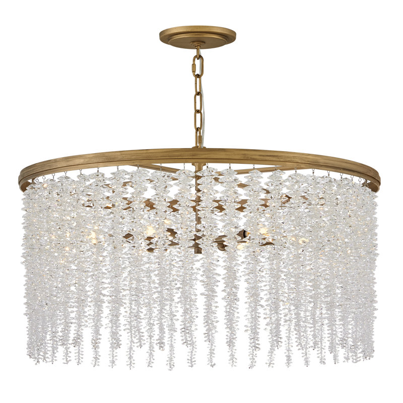 Rubina 30" Six-Light Chandelier w/ Hand-Strung Crystal Strands