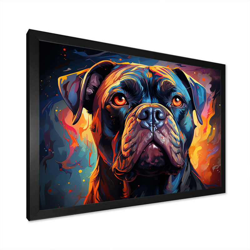 Cane Corso Confidence III, L 20 po x H 12 po x P 1 po, Cadre simple noir