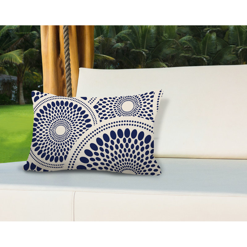 Penn Outdoor Reversible Throw Pillow, Navy Blue