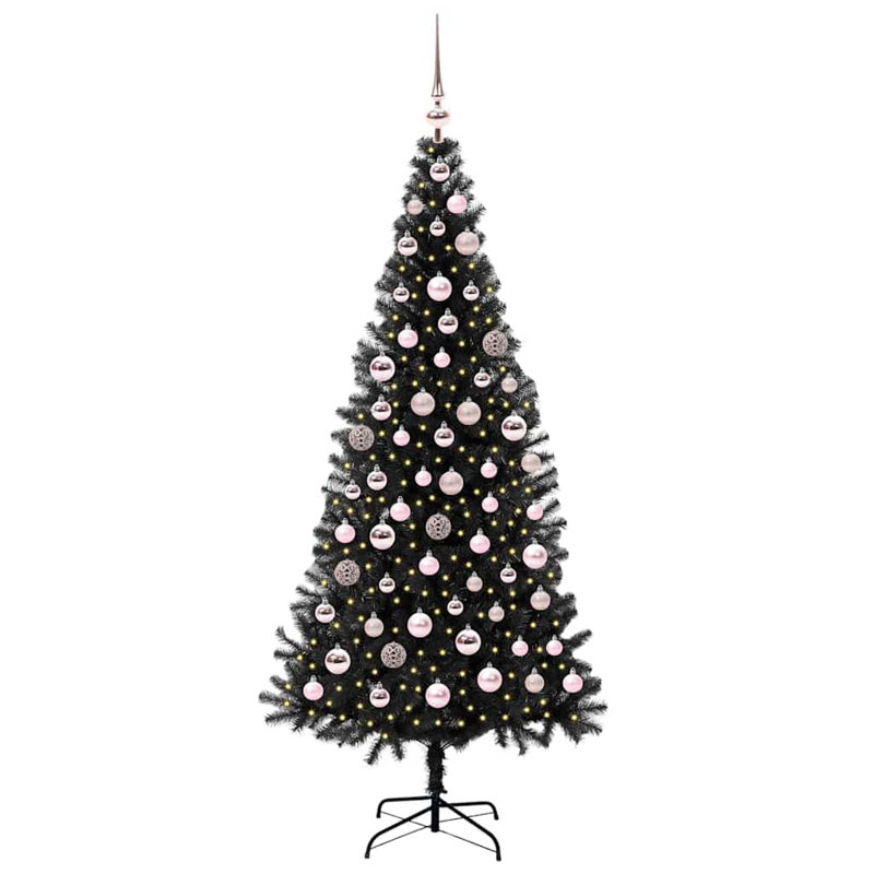 Christmas Tree with 300 LEDs with Stand PVC, Pink, 5.91' H