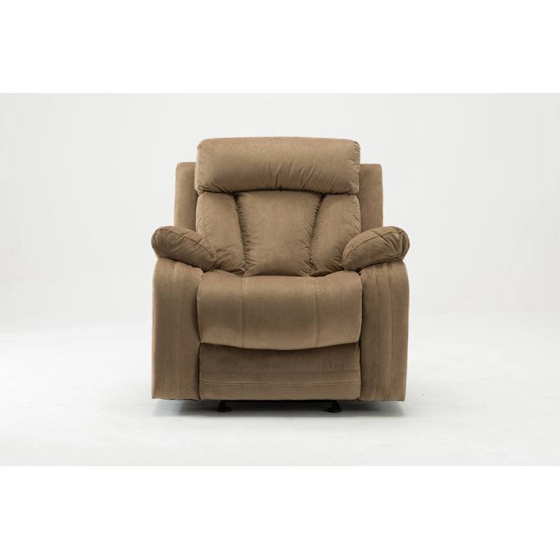 Ullery Upholstered Recliner, Beige Microfiber/Microsuede