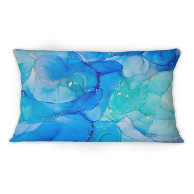 Coussin décoratif de luxe bleu abstrait XXIV - imprimé moderne 1