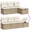 Ensemble de canapé de jardin Vidaxl en rotin de polyester beige, acier thermolaqué 7 pièces