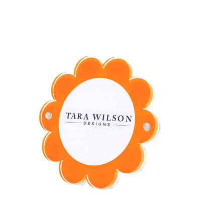 Cadre orange orange en forme de marguerite