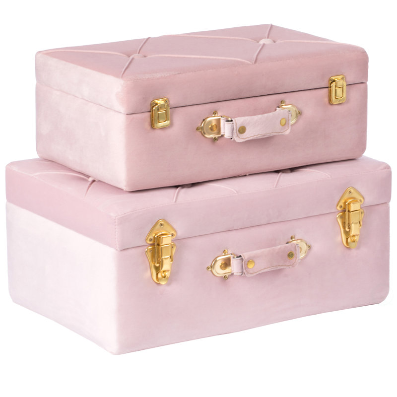 Hillwood 2 Piece Manufactured Wood Accent Trunk, Pink