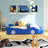 Race Car-Shaped Platform Bed with Wheels-1863914443-1863914449