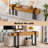 63 Inch Long Console Table, Industrial Sofa Table Behind The Couch Rectangular Entryway Table For Entrance Hallway Living Room, Brown