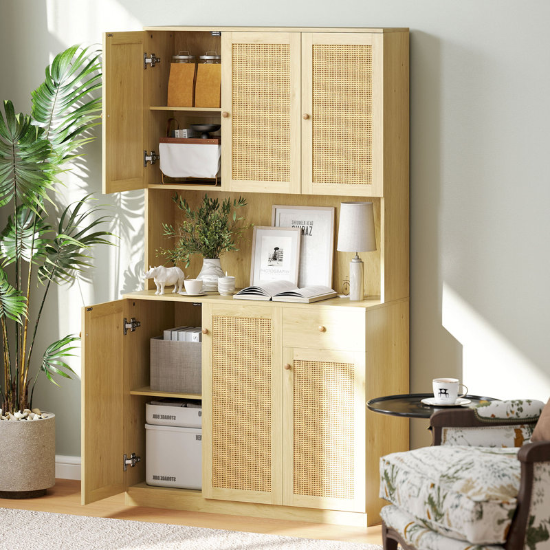 Armoire de cuisine avec huche de comptoir de cuisine, naturel