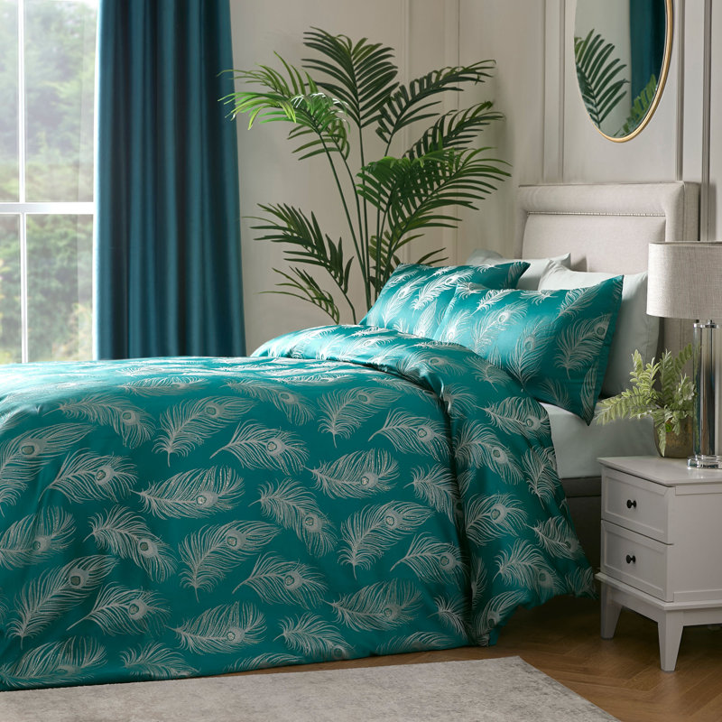 Dandy Polyester Metallic Duvet Cover Set, King Duvet Cover + 2 Standard Pillowcases