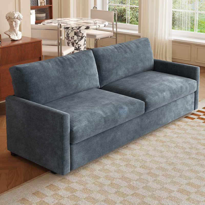 75" Small Loveseat Sofa,Blue Comfy 2-Seater Sofa,Upholstered Couch For Small Spaces, Blue