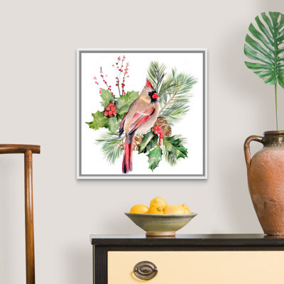«Cardinal Holly Christmas II» par Jennifer Paxton Parker - reproduction d'art sur toile