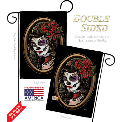 Double Sided 18.5'' H x 13'' W Polyester Day Of The Dead Flag Set