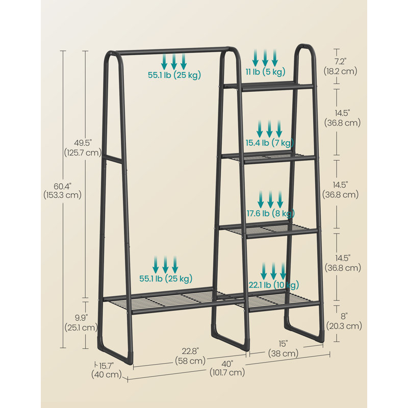 Darilynn 101.7cm Clothing Rack, Black