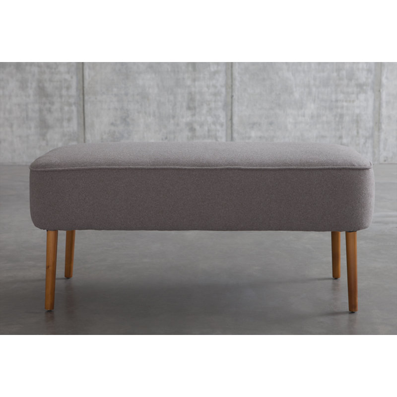Wauhillau Polyester Blend Upholstered Bench, Gray