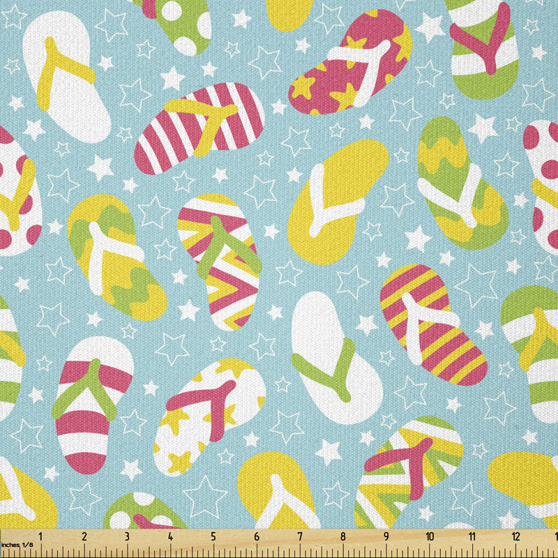 Crystal-Rose Colourful and Different Double Pluggers on Star Filled Backdrop Multi-Purpose Fabric