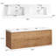 Meuble-lavabo double 59,1 po avec comptoir et deux tiroirs, meuble-lavabo mural flottant avec armoires de rangement (robinet non inclus), entièrement assemblé-1304438591-1304438578